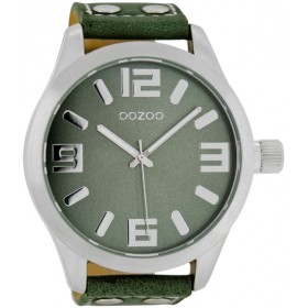 OOZOO Timepieces 51mm Green Leather Strap C1011